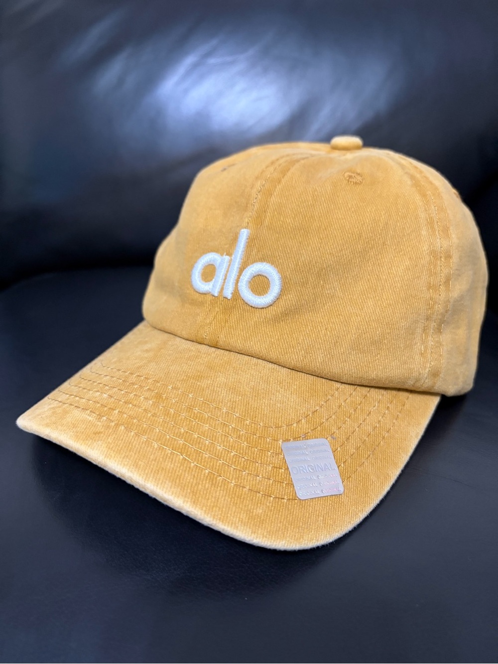 ALO Yoga Unisex Mustard Yellow Embroidered Logo Adjustable Baseball Cap Hat